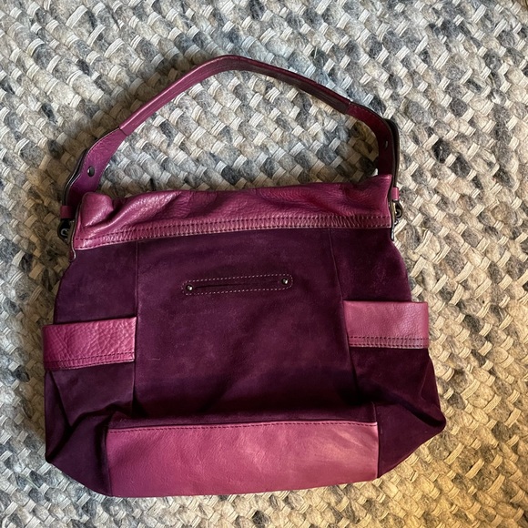 B. Makowsky leather & suede oxblood purse - Picture 2 of 9